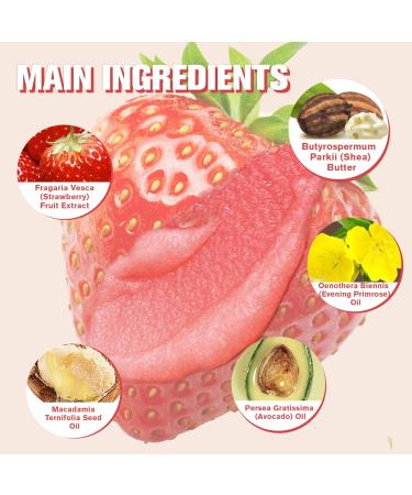 Strawberry Lip Scrub Exfoliator Lip Scrub Moisturizing Lip Care to Remove Dead Skin Lip Lightening For Dark Lips Lip Exfoliator Scrub Sugar Scrub for Chapped & Cracked Lips for Lip Repair - Buy Online on GoSupps.com