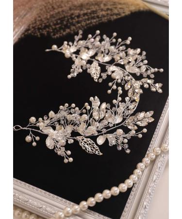 Kercisbeauty Crystal and Pearl Headband for Women Wedding Bridal Headpiece Jewelry Art Deco Handmade Heavy Hair Accessories Collection - Buy Online on GoSupps.com