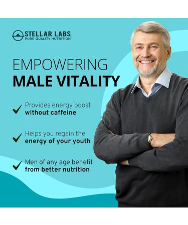 Stellar Labs Men's Low FODMAP Vegan Daily Multivitamin, No Iron | Easy On Sensitive Stomachs, Easy to Swallow Vitamins | Immune Support, Antioxidant Energy Blend, Male Support | IBS Friendly Capsules - Buy Online on GoSupps.com