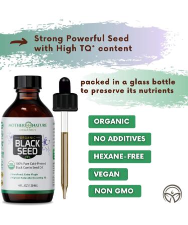 USDA Organic Certified Premium Black Cumin Seed Oil  Darkest Highest TQ Content 1.08 Percent  Nigella Sativa  Undiluted  Cold Pressed  No Solvents  Certified Vegan  Non-GMO (4 Ounce) - Buy Online on GoSupps.com