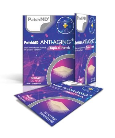 PatchMD Anti-Aging Plus 30 Daily Topical Patches. 100% Natural & Vegan. Allergy & Filler Free. High Absorption More bioavailable. Suitable for Sensitive stomachs & bariatric.