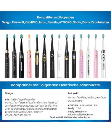 10 Replacement Brushes for Fairywill D7/D8/507/508/515/117/959 - Compatible Electric Toothbrush Heads - Buy Online on GoSupps.com
