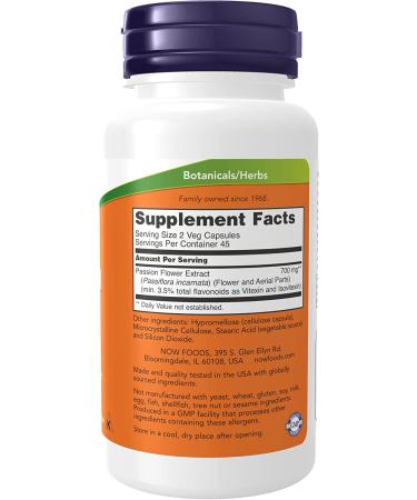 Now Foods Passion Flower 350 mg - 90 Veg Capsules for Relaxation & Sleep - Buy Online on GoSupps.com