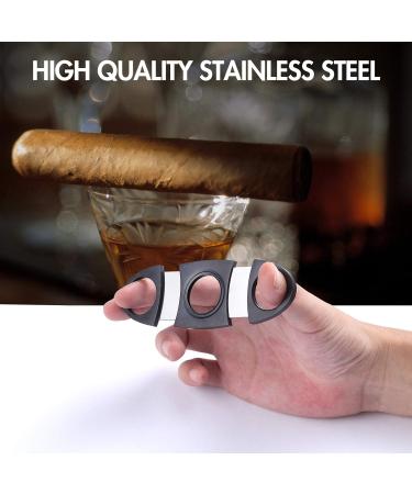 2 Pack Cigar Cutter Set Stainless Steel Double Blade Cigar Clippers/Cutters (Pack of 2 Black Silver) - Buy Online on GoSupps.com