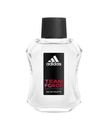 adidas Team Force Eau de Toilette 3.3 fl oz (Pack of 1) Notes of Grapefruit Jasmine and Amber Men's Fragrance Long Lasting Sporty Fragrance Travel Size Eau De Toilette 3.4 Fl Oz (Pack of 1)