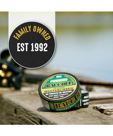 BaccOff Classic Wintergreen Pouches - Tobacco & Nicotine Free Snuff Alternative (5 Cans) - Buy Online on GoSupps.com