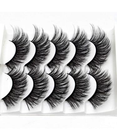 RN BEAUTY 3D False Eyelashes Set - Handmade, Ultra Light, Reusable | Synthetic Fibers & Mink Hair | Soft, Fluffy, Long Wispies for Volume | Makeup Eye Lash Extension - 5 Pairs (3D-C) - Buy Online on GoSupps.com