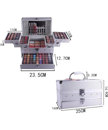 MKNZOME Makeup case filled 132 colors all in one makeup set open case filled with makeup for beginners or professionals makeup set including eye shadow lip gloss - Buy Online on GoSupps.com