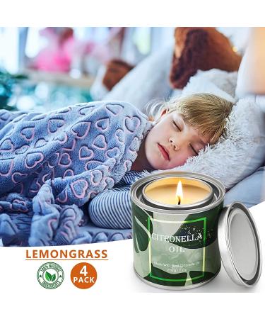 4 Pack 7oz Citronella Candles - Long-Lasting Clean Burning Soy Wax - Outdoor Patio, Porch, Garden, Party & Camping - Buy Online on GoSupps.com