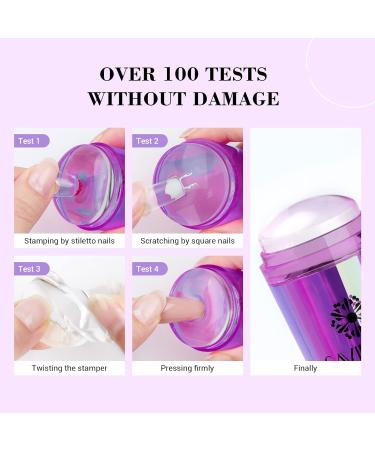 Saviland French Nail Stamper - 14PCS Silicone French Tip Stamp Kit - Purple Nail Stamper Set for French Manicure - Nail Tech Supplies Gift for Women - Buy Online on GoSupps.com