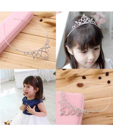 Kids Flower Girl Children Wedding Prom Tiara Crown Headband - Kid Size Baby Princess Headband Girls Hair Band Hair Accessories - Silver - Buy Online on GoSupps.com