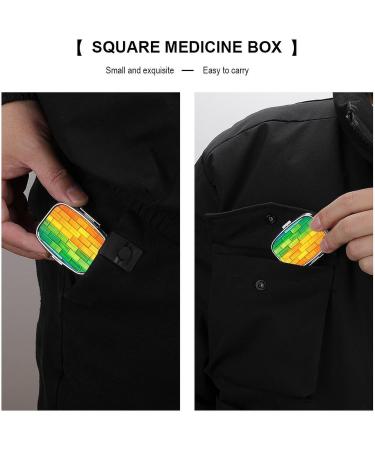 Rainbow Brick Wall Pill Box - 2 Compartment Portable Organizer for Vitamins & Medication - Buy Online on GoSupps.com