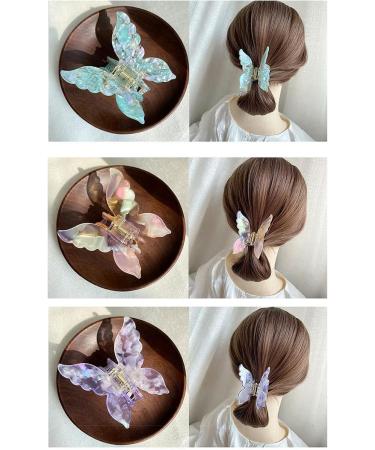 Medium Butterfly Hair Clip - Retro Purple Plastic Hair Claws for Women & Girls | Stylish Hair Accessories - Buy Online on GoSupps.com