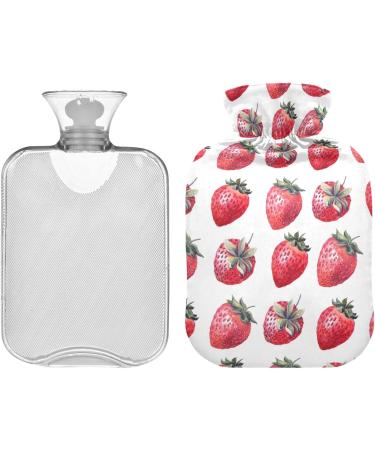 Naanle Sweet Strawberry Heat Bottle - 1L Transparent Hot Water Bottle for Bed Hand & Feet Warmer - Pain Relief & Heat Therapy International Shipping - Buy Online on GoSupps.com