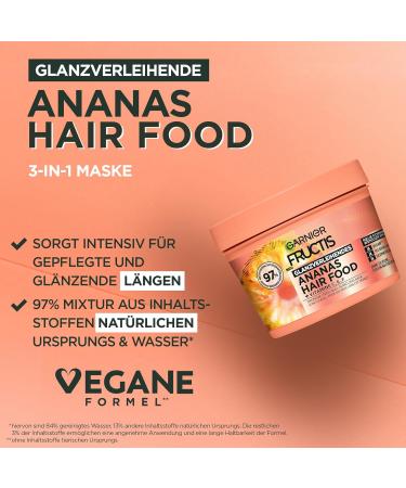 Garnier Fructis Glossy Haircare Set | Shine & Nourish Long Hair | Vitamin & Lipid Complex | Pineapple Shampoo Rinse & 3-in-1 Mask | 400 ml Each - Buy Online on GoSupps.com