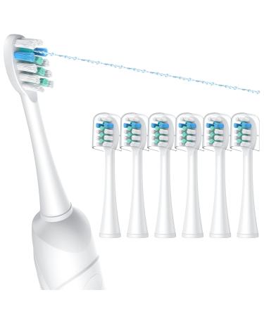 FitMount Toothbrush Replacement Heads Compatible with WaterPik Sonic Fusion 2.0 6 Pack FitMount Flossing Brush Head Fit for Water-Pic SF-01 SF-02 and 2.0 SF-03 SF-04