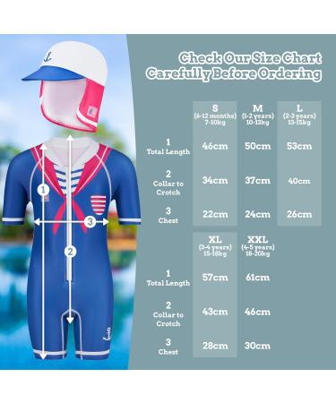 Juicy Bumbles Baby Swimsuit - Short Sleeve One Piece Toddler Swimming Costume - Boys & Girls Swimming Costume (6M-5Y) - Sailor Design - 1 Year Size - Buy Online on GoSupps.com