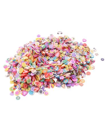 Reionppy 2000 Pieces 3D Fruit Flower Clay Slices for Slime Nail Art Decorations
