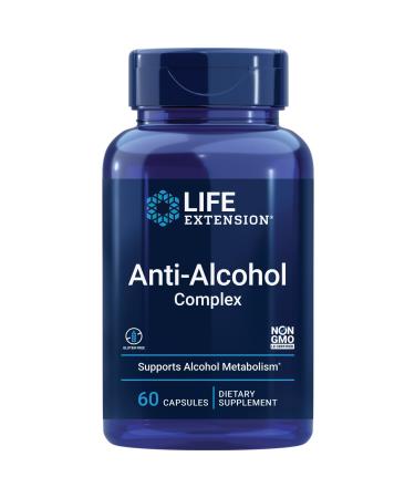 Life Extension Anti-Alcohol Complex - Hangover Relief Formula Supplement for Liver Health Support, Detox and Better Mornings After Drink - Gluten-Free, Non-GMO, Vegetarian - 60 Capsules - Buy Online on GoSupps.com