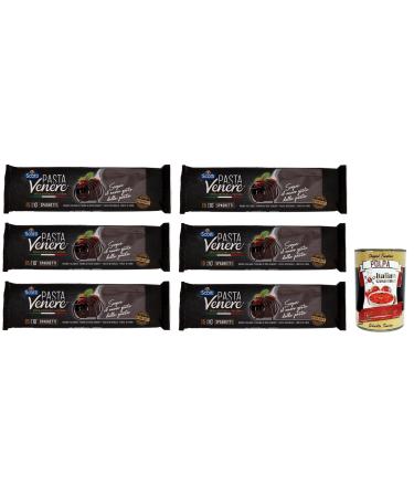 Italian Gourmet E.R. Riso Scotti Pasta Venere Spaghetti with Hard Wheat Semolina and Black Rice Flour Venere 400 g + 400 g Box