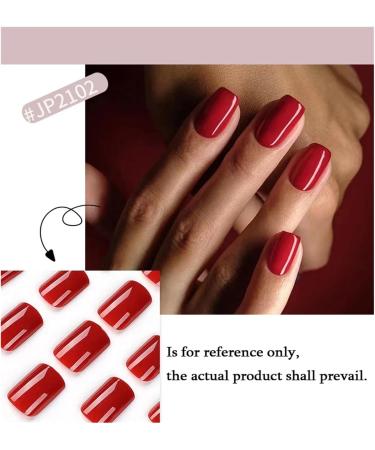 Press On Nails Solid Color Wearable Nail Art Fashion Red Blue Rose Pink Square Shape Finished False Nails Press on Nails with Glue False Nails(Color19) - Buy Online on GoSupps.com
