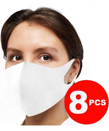 Reusable Face Mask GENERISE Stylish Face Mask x8 - Polyurethane Breathable Washable Face Mask - Unisex (White) - Buy Online on GoSupps.com