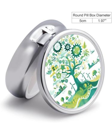 Portable 3 Compartment Pill Box - Travel Pill Organizer with Green Gear - Compact Medicine Case for Purse & Pocket - Buy Online on GoSupps.com