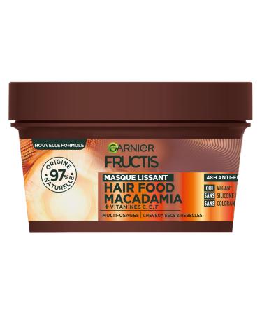 Garnier Garnier - Fructis Hair Food - Macadamia Smoothing Mask - Vegan Formula 97% Natural Origin - For Dry to Very Dry Hair - 320 ml