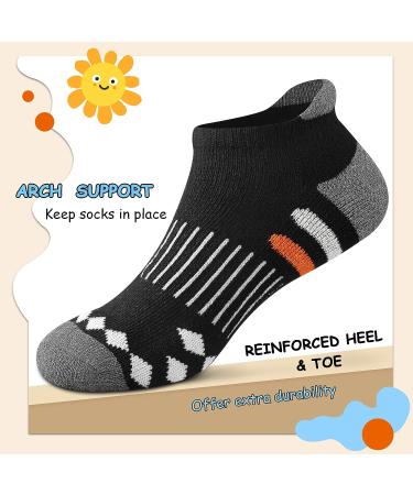 Comfoex Boys Ankle Athletic Socks - 10 Pairs Grey | Cotton Half Cushioned Socks for Kids 7-10 Years - Buy Online on GoSupps.com