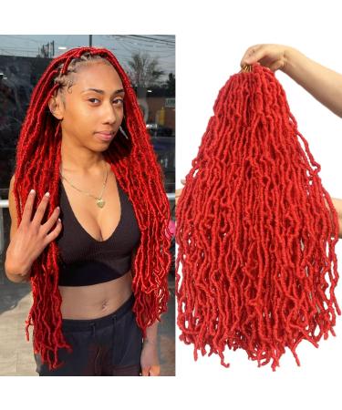 Soft Locs 24 Inch 7 Pack Red Color Faux Locs Crochet Hair Pre-looped Locs Synthetic Crochet Braids Hair Extensions For Black Women (24inch, 7packs, Red) 24 Inch (Pack of 7) Red