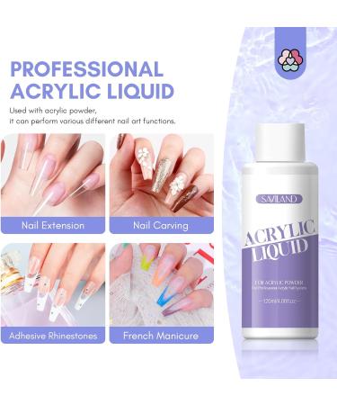 SAVILAND Acrylic Liquid Monomer 4.06fl.oz Nail Liquid for Acrylic Powder with Acrylic Brush 12 MMA-Free Non-Yellowing Formula for Acrylic Nails Application Nail Extension & Carving Home DIY Nail Salon Use - Buy Online on GoSupps.com