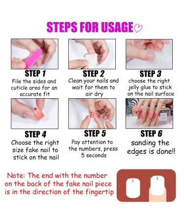 Blue Short Square Press on Nails with White Gradient | 24PCS Full Cover Acrylic Fake Nails for Women - Buy Online on GoSupps.com