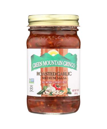 Green Mountain Gringo Roasted Garlic Salsa (16 oz Jars) 2 Pack