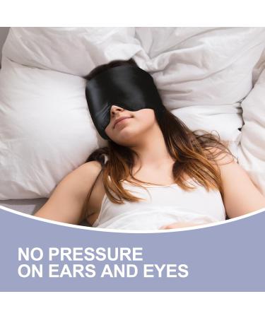 Luxury Mulberry Silk Sleep Mask - Comfortable Eye Mask for Men & Women | Adjustable Band & Pressureless Blackout Design - Perfect for Side & Back Sleepers | Midnight Black - Buy Online on GoSupps.com