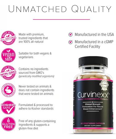 Vivid Health Nutrition Curvinexx: Natural Enhancement Supplement for Women to Boost Your Confidence and Your Curves | with Fenugreek Blessed Thistle Dong Quai & Wild Yam 60 Caps - Buy Online on GoSupps.com