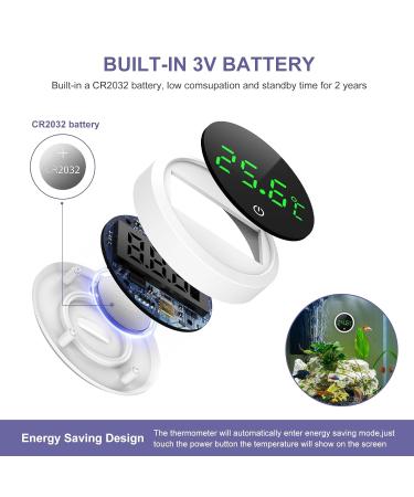 OQIMAX Digital Aquarium Thermometer - Mini Wireless Water Thermometer with LED Display for Freshwater & Saltwater Aquariums - High Precision Touch Wake-Up Feature - Buy Online on GoSupps.com