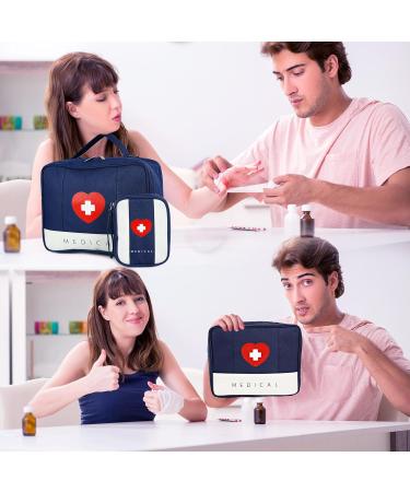 Romon Waterproof 2-Piece Medication & First Aid Bag - Portable Medicine Storage for Home Office Travel & Outdoor - Blue - Buy Online on GoSupps.com