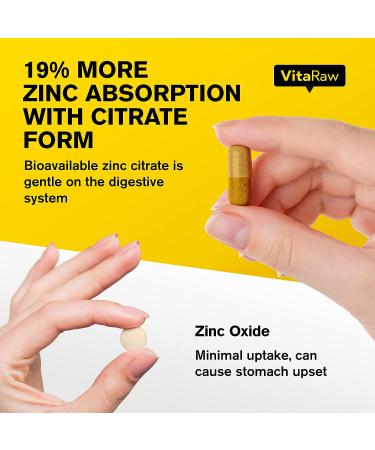 High Absorption Vitamin C 1600mg + Zinc 50mg Capsules - Immune Support Complex for Adults - VIT C Immune Booster - Buy Online on GoSupps.com