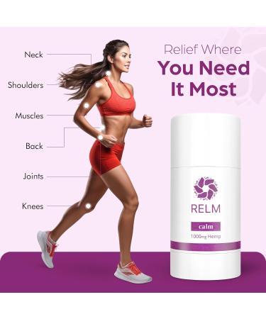 Relm Wellness Hemp Cream Relief - Maximum Strength Oil Roll On - Lavender Essential Oil - 1000mg Hemp - Nighttime Calming Creme | Great for sore Knee Back Joints and Muscles | Solid Lotion Balm - Buy Online on GoSupps.com