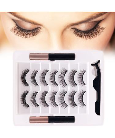 Magnetic Eyelashes natural look 2 Tubes of Black Magnetic Eyeliner and 7 Pairs 3D eyelashes magnetic Reusable False Eyelashes Magnetic Lashes Easy to Wear Waterproof-No Glue Needed 7 Pairs magnetic eyelashes