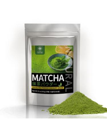 TIAN HU SHAN Matcha Green Tea Powder 1 Lb/16oz/454g, Starter Matcha Culinary For Lattes, Cooking, Baking