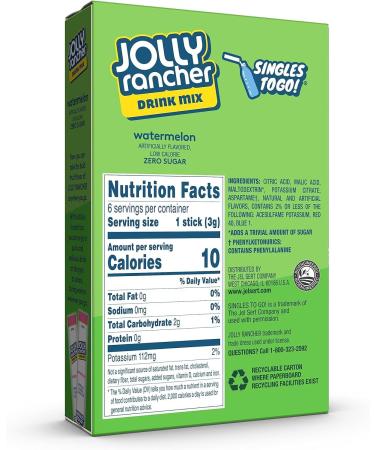 Jolly Keto Sensations: Low Carb Zero Sugar Drink Mix - 1 box - of Watermelon Drink Mix - 6 Single Servings - Sugar Free Drink Mix - Comes with 2 Paper Straws and 1 Exclusive PALiSOL CREATiONS Stickers - Buy Online on GoSupps.com
