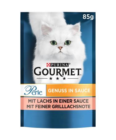 Gourmet Perle Delight in Sauce wet cat food with salmon 26 pack (26 x 85g) Single salmon