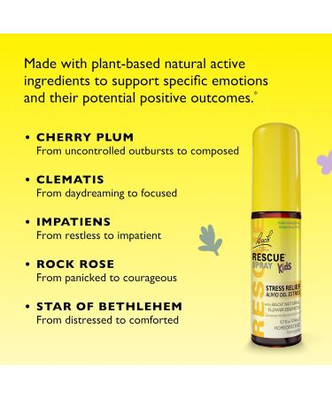 Bach RESCUE Kids Spray, Stress Relief for Children, Calming Aid, Homeopathic, Flower Essences, 20mL - Buy Online on GoSupps.com