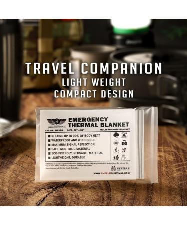 EVERLIT 4 Pack Mylar Thermal Blanket for Emergency Outdoor First Aid, Camping, Hiking - NASA Designed Silver Foil Space Blanket - Buy Online on GoSupps.com