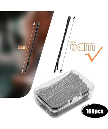 100pcs 6cm Black Bobby Pins for Thick Hair | Long Kirby Grips with Storage Box | Women Girls Hair Accessories for Styling - Buy Online on GoSupps.com