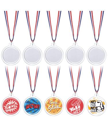 36 Pcs Design Your Own Award Medals Make Your Own Medals Kit DIY Award Medals for Kids with Ribbons Fun Craft Activity Kit for Parties School and Home, Party Favors Medals for Boys and Girls