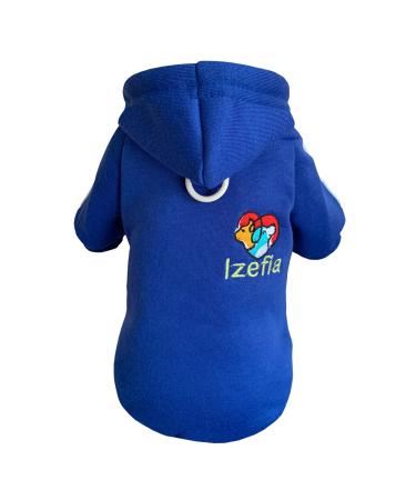 Izefia dog hoodie dog hoodies clothing fleece dog sweater winter sweatshirt warm cotton loop basic dog hoodie for little dog puppy cat blue xs xs blue