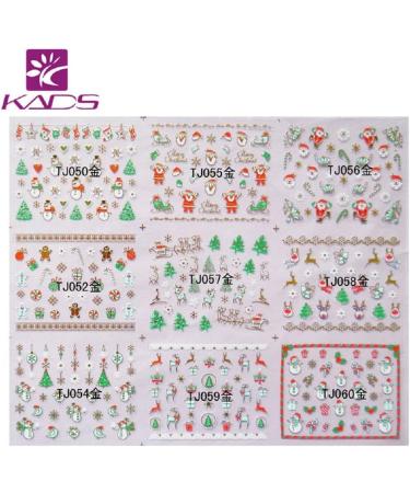 KADS 2pcs Christmas Nail Stamping Plate+2pcs 3D Nail Sticker Template Image Design Plates for Nail Art Decoration and DIY Nail Art ail sticker(2 Sticker + 2 Plate) - Buy Online on GoSupps.com