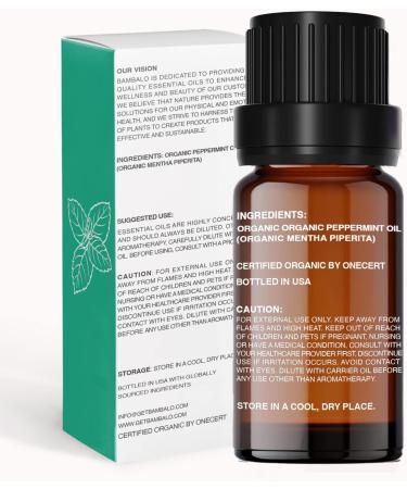 Organic Peppermint Essential Oil - 100% Pure USDA Certified for Aromatherapy & Therapeutic Use | 10ml (0.33 Fl Oz - Buy Online on GoSupps.com